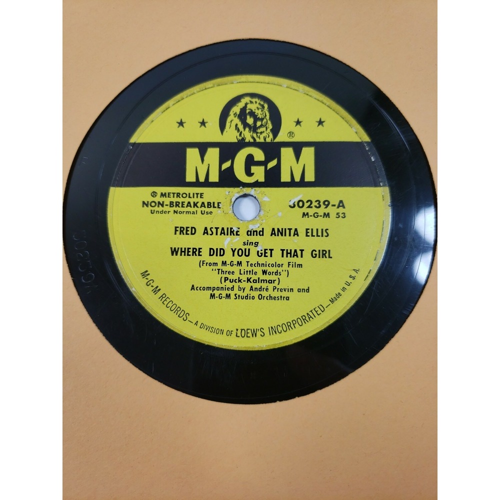 FRED ASTAIRE ANITA ELLIS 78 WHERE DID YOU GET‎ THAT GIRL/ THINKING OF YOU E/E B4